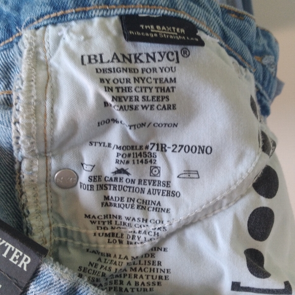 BLANKNYC THE BAXTER RIBCAGE STRAIGHT LEG CROP BUTTON FLY RIPPED JEANS NWT - Picture 11 of 12